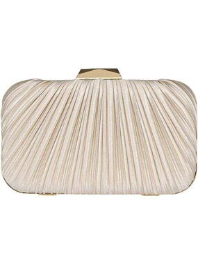 Women's Beige Oval SeaShell Pull On Clutch Crossbody Purse wedding Evening Bag